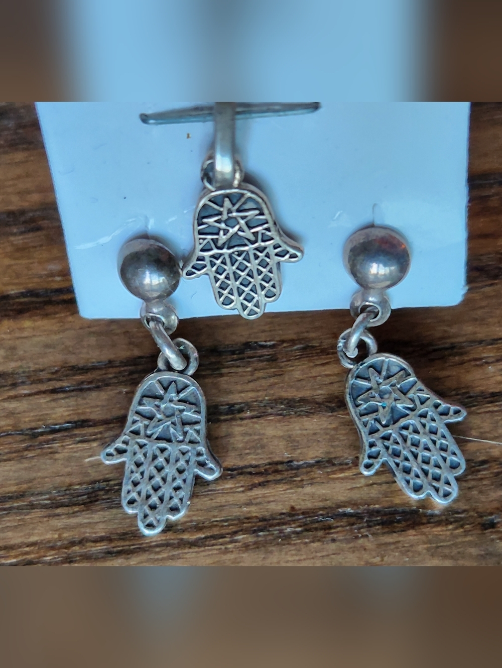 925 Silver Hamsa Hand and Star Pendant And Earring Set